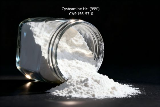 ≤2ppm Cysteamine HCL ผงผลึกสีขาว ละลายน้ำได้ สำหรับการใช้งานทางอุตสาหกรรม